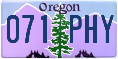 OR license plate 071PHY