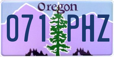 OR license plate 071PHZ