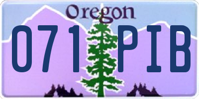 OR license plate 071PIB