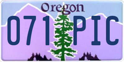 OR license plate 071PIC