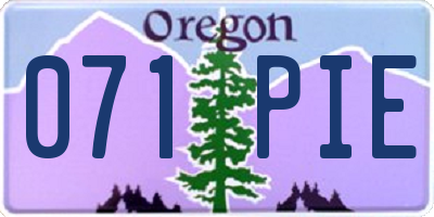 OR license plate 071PIE