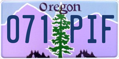 OR license plate 071PIF
