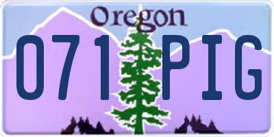 OR license plate 071PIG