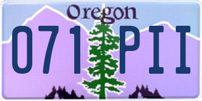 OR license plate 071PII