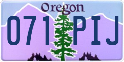 OR license plate 071PIJ