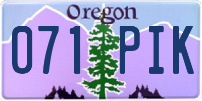 OR license plate 071PIK