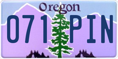 OR license plate 071PIN