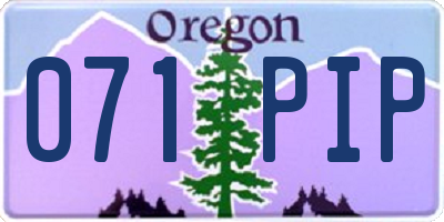 OR license plate 071PIP