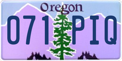 OR license plate 071PIQ