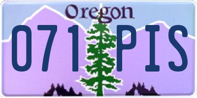OR license plate 071PIS
