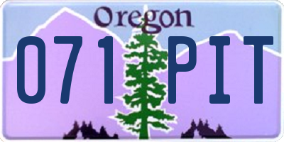 OR license plate 071PIT