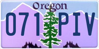OR license plate 071PIV