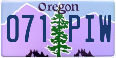 OR license plate 071PIW