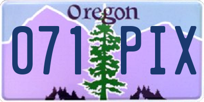 OR license plate 071PIX