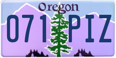OR license plate 071PIZ