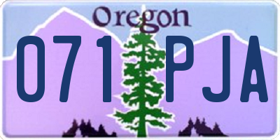 OR license plate 071PJA