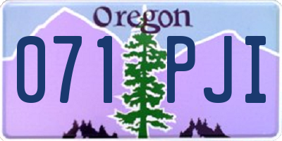 OR license plate 071PJI