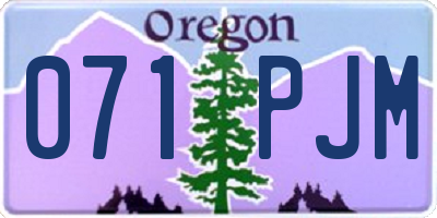 OR license plate 071PJM
