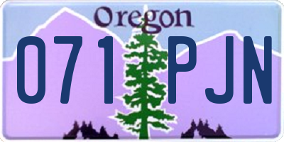 OR license plate 071PJN