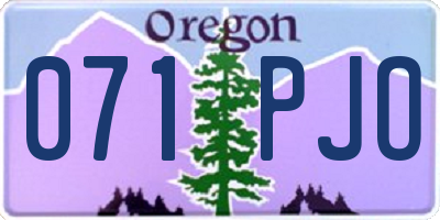 OR license plate 071PJO