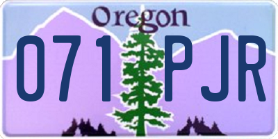 OR license plate 071PJR