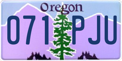 OR license plate 071PJU