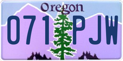 OR license plate 071PJW