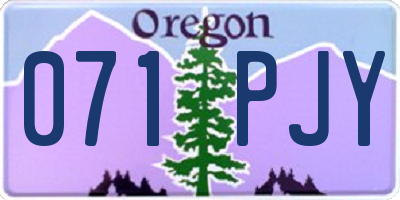 OR license plate 071PJY