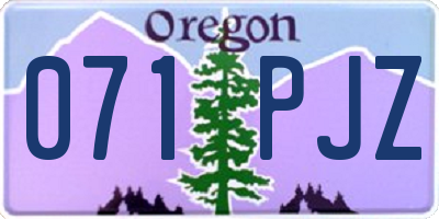 OR license plate 071PJZ