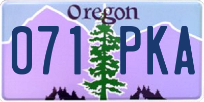 OR license plate 071PKA