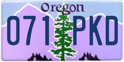 OR license plate 071PKD
