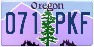 OR license plate 071PKF