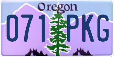 OR license plate 071PKG