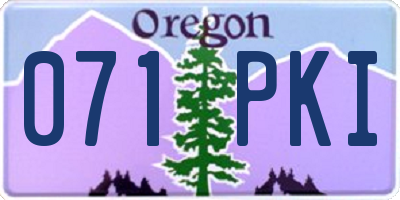 OR license plate 071PKI