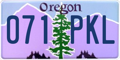 OR license plate 071PKL