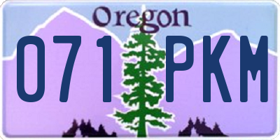 OR license plate 071PKM