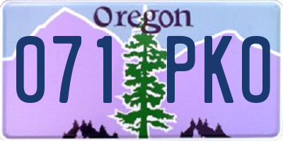 OR license plate 071PKO
