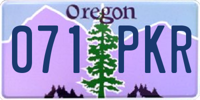 OR license plate 071PKR
