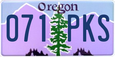 OR license plate 071PKS