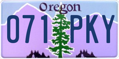 OR license plate 071PKY