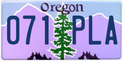 OR license plate 071PLA