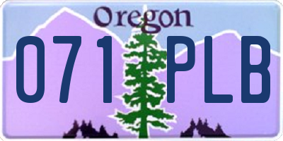 OR license plate 071PLB