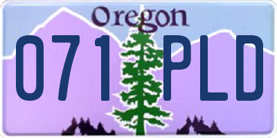 OR license plate 071PLD