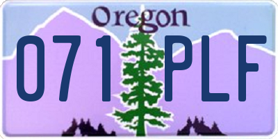 OR license plate 071PLF