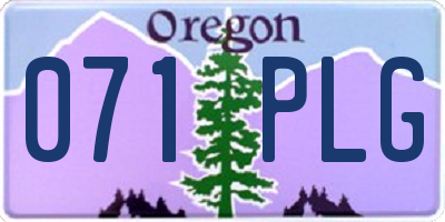 OR license plate 071PLG