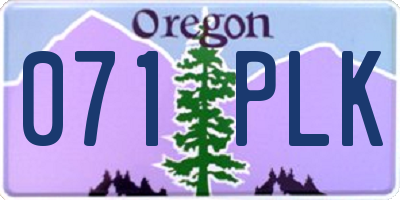 OR license plate 071PLK