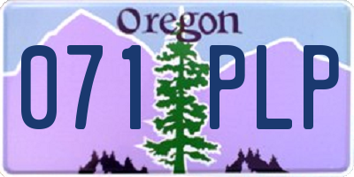 OR license plate 071PLP
