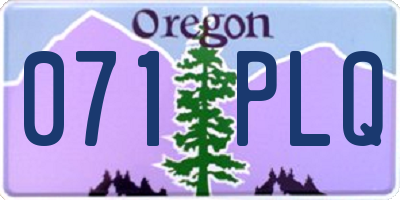 OR license plate 071PLQ