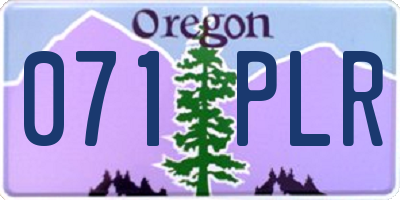 OR license plate 071PLR