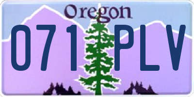 OR license plate 071PLV